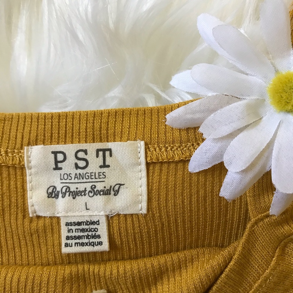 NWOT PST By Project Social T Mustard Tank Top, L - Picture 3 of 5